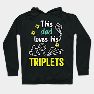 This dad loves his triplets hand drawing illustrations Hoodie